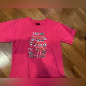 Bright Pink Family Graphic Kids Tee